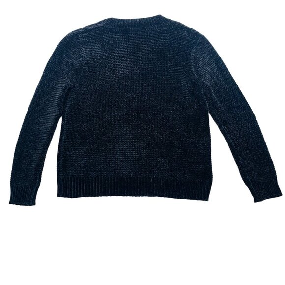 SOAKED IN LUXURY Chenille V-Neck Pullover Sweater size medium Black - Picture 10 of 11